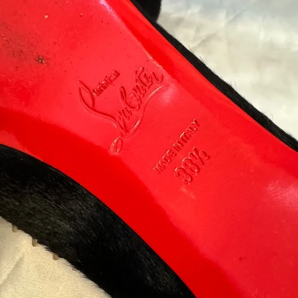 Christian Louboutin Calf Hair & Suede Spiked Malabar Hill Ballet Flats - Picture 10 of 10